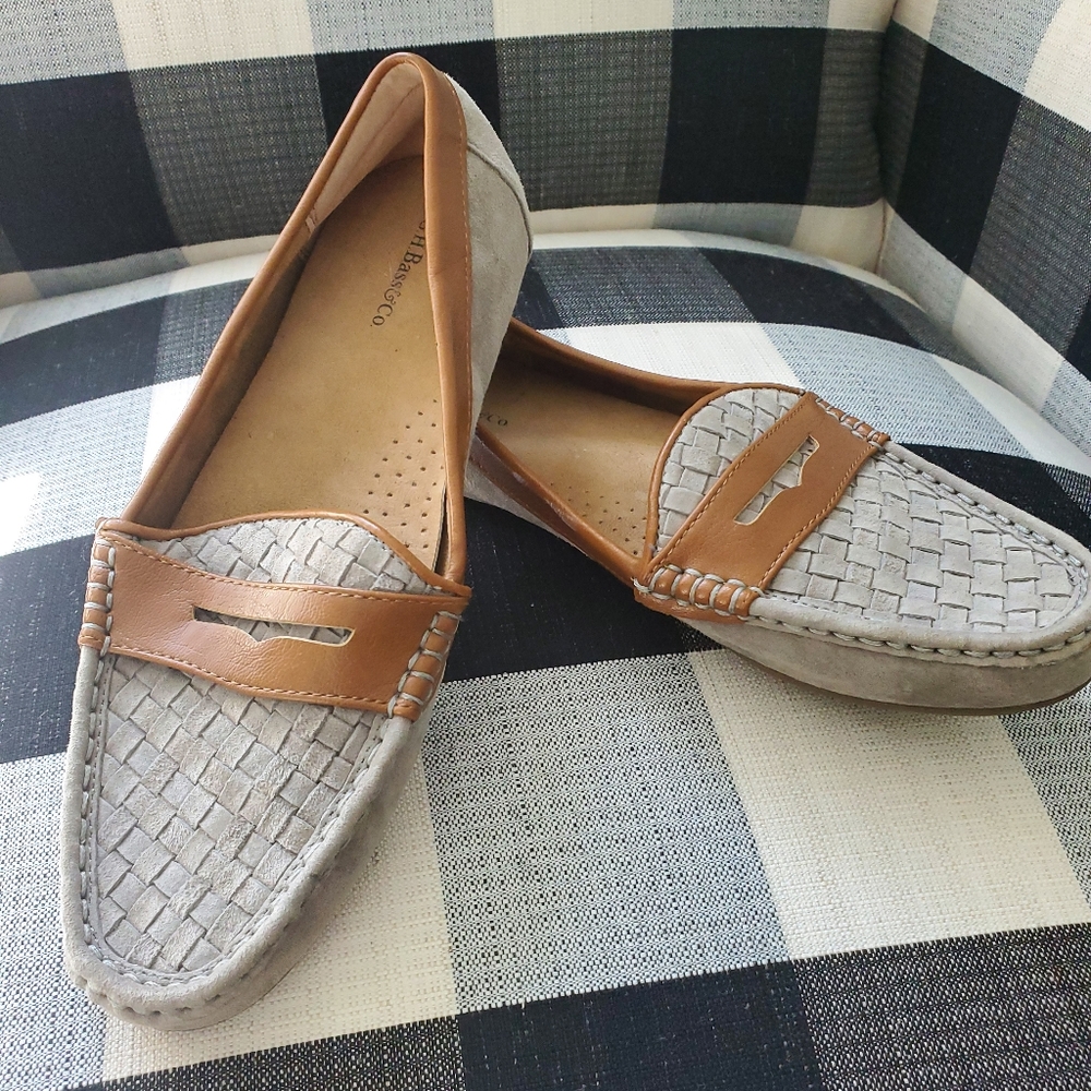 G.H. Bass & Co Becca Gray Suede Leather Synthetic Slip On Shoes Women's 8.5 Med